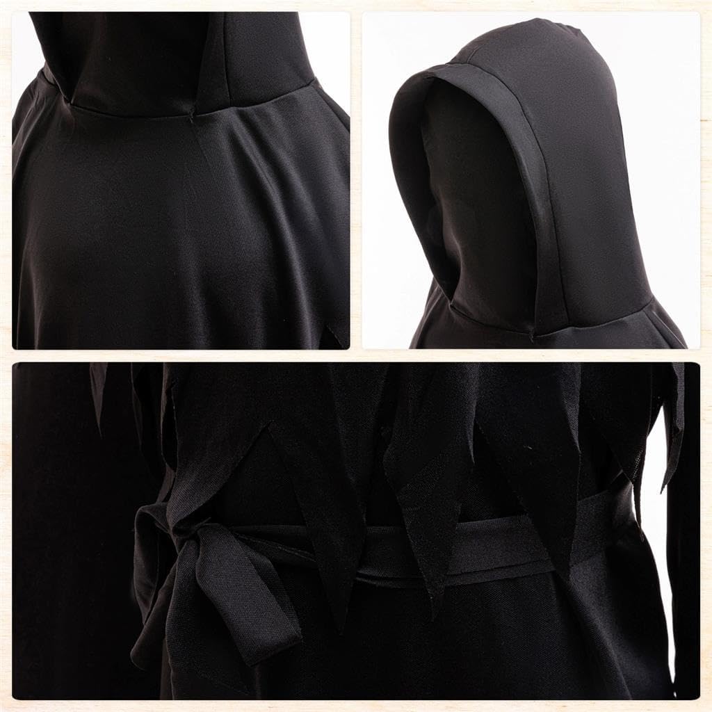 Dressy Daisy 5–12 Kids Grim Reaper Halloween Costume with Scythe Hood Gloves Belt Scary Robe Boys Girls for Trick or Treat