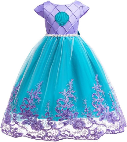 Dressy Daisy Princess Mermaid Costume Fancy Dress Up for Toddler Little Girls Halloween Birthday Party Outfits
