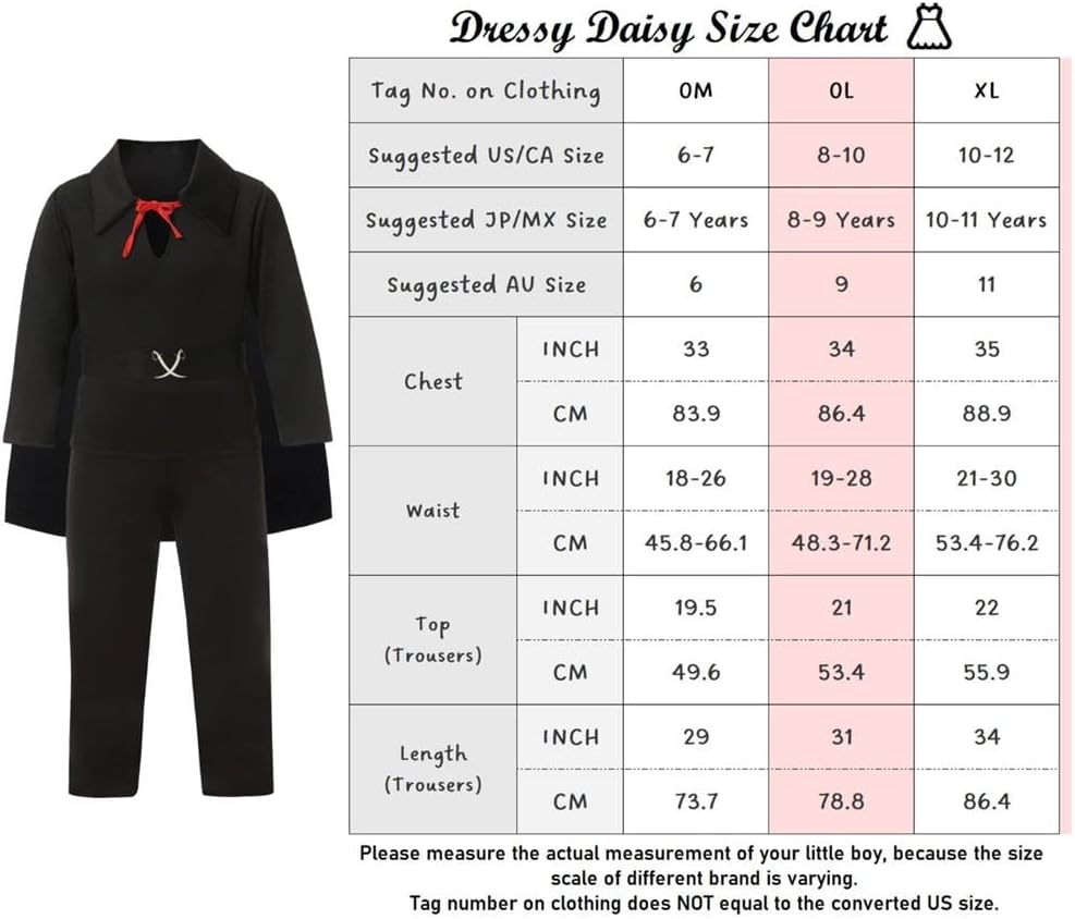 Dressy Daisy Little Kids Boys Black Zorro Halloween Party Dress Up Costume Outfit Set with Cape, Mask and Hat Size 6-12