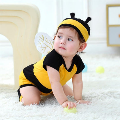 Dressy Daisy Newborn Infant Baby Honey Bee Onesie Romper Costume Bodysuit Set with Wings, Socks and Hat Size 0 to 24 Months