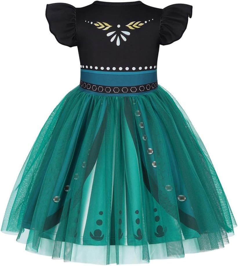 Dressy Daisy Ice Princess Coronation Costume Outfit, Toddler Little Girls for Casual Dress Birthday Party, Size 2T-10 Green