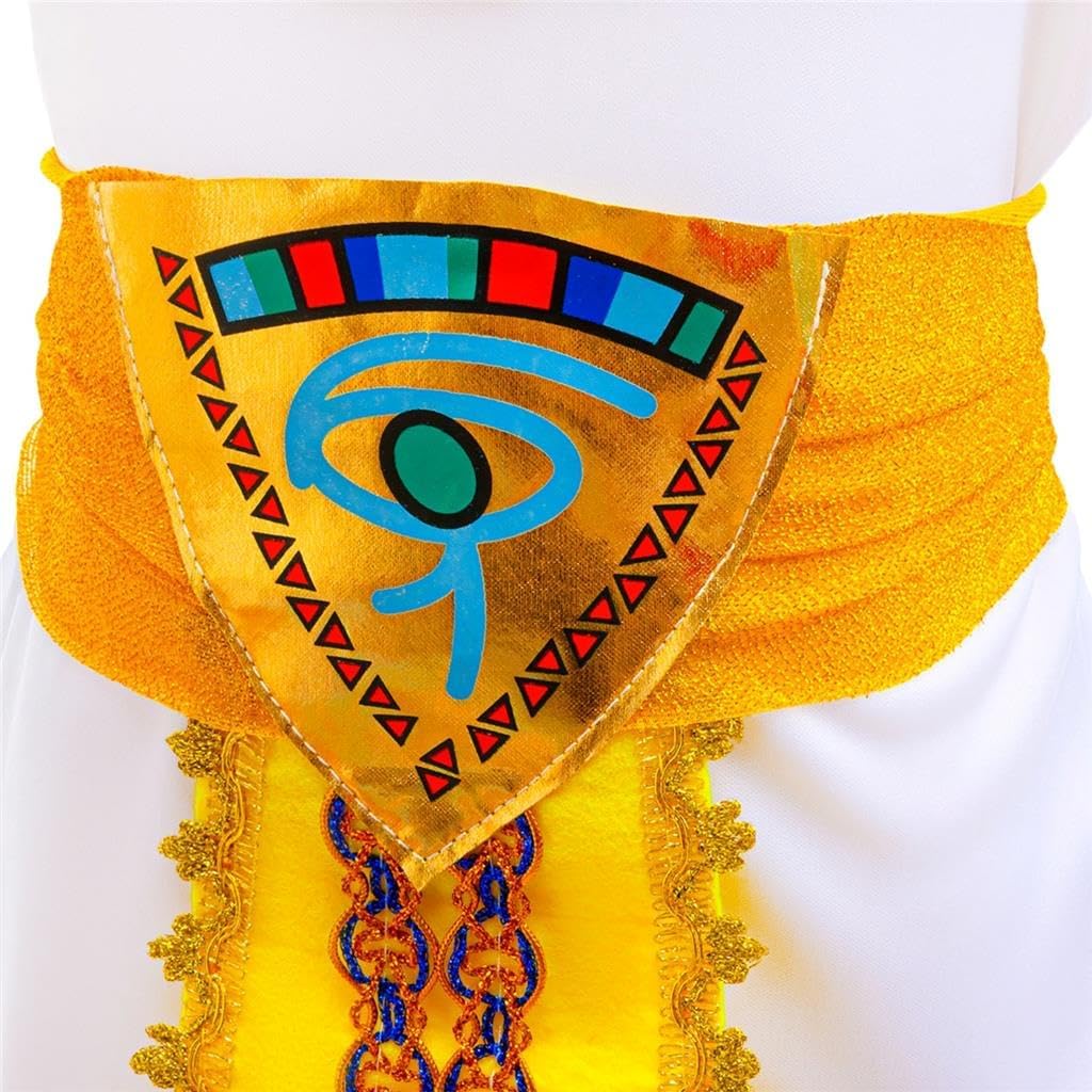 Dressy Daisy Cleopatra Costume Girls Kids Egyptian Queen Goddess Outfit Accessories Set, Halloween Dress Up Size 4T - 14