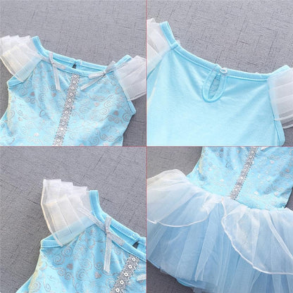 Dressy Daisy Infant Baby Girl Princess Dress Costume Romper Tulle Tutu Fancy Birthday Halloween Bodysuit Outfit with Headband