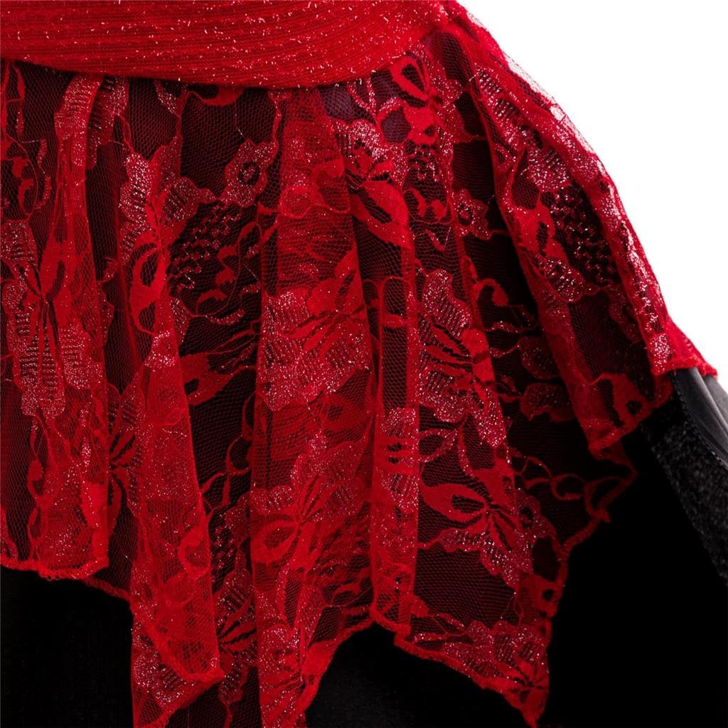 Dressy Daisy Girls 5-12 Spanish Flamenco Dress Traditional Mexican Folklorico Costume Kids Latin Dancer Outfit with Hair Loop