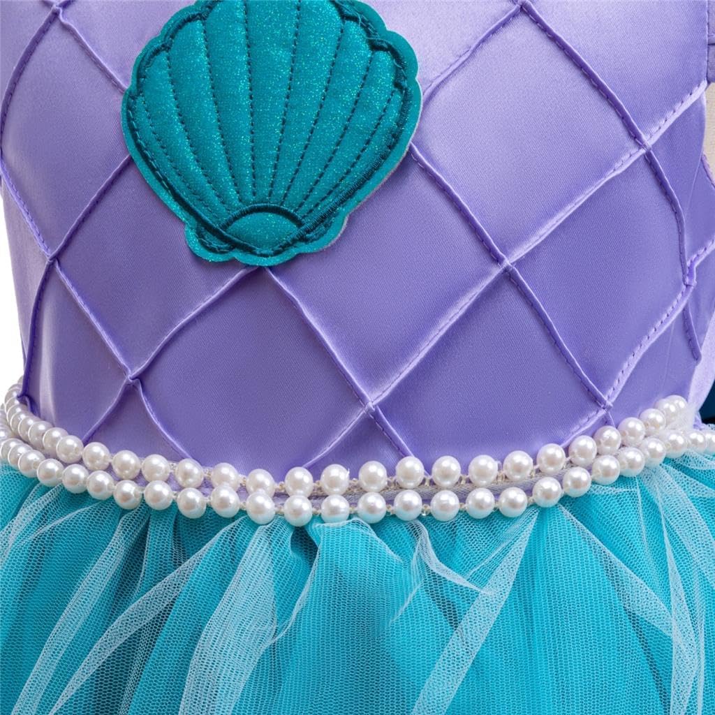 Dressy Daisy Princess Mermaid Costume Fancy Dress Up for Toddler Little Girls Halloween Birthday Party Outfits