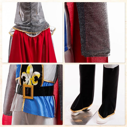 Dressy Daisy 5-10 Years Boys Knight Costume with Cape Sword Shield Belt Hood Halloween Medieval Festival School Play Birthday