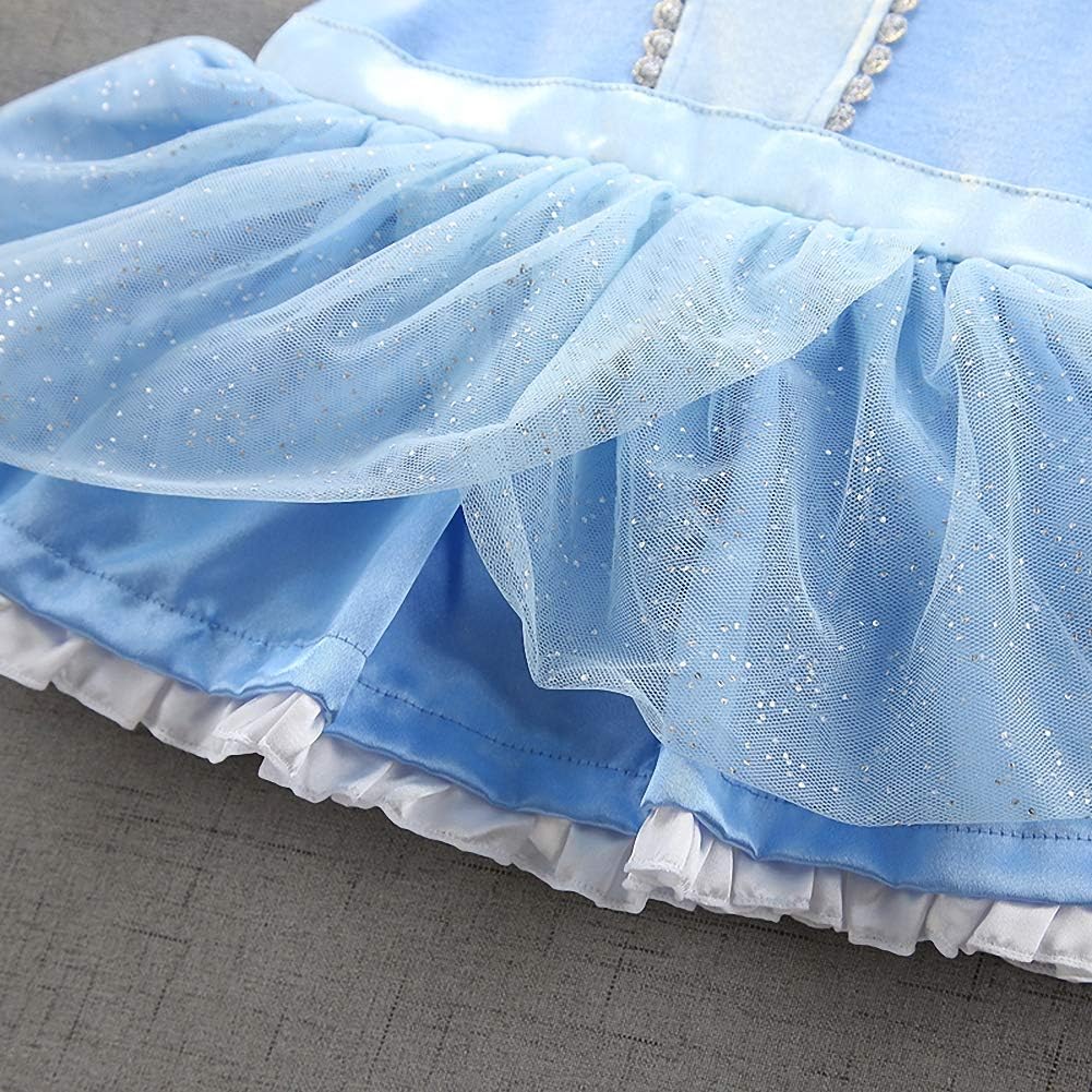 Dressy Daisy Princess Onesie Romper Fancy Dress Costume Halloween Birthday Bodysuit Outfit with Headband for Infant Baby Girl