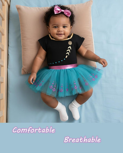 Dressy Daisy Infant Baby Girl Princess Dress Costume Romper Tulle Tutu Fancy Birthday Halloween Bodysuit Outfit with Headband