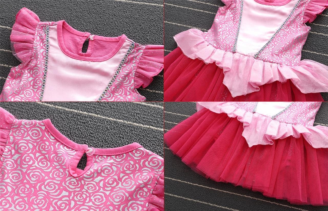 Dressy Daisy Infant Baby Girl Princess Dress Costume Romper Tulle Tutu Fancy Birthday Halloween Bodysuit Outfit with Headband