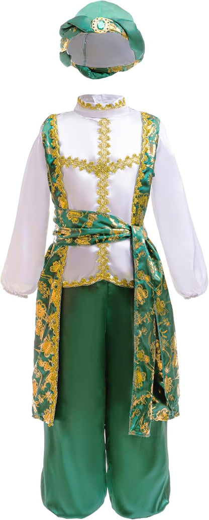 Dressy Daisy Arab Prince Costume Boys 4T-11 Arabian Nights Dress Up Outfit Set for Kids Cosplay Halloween Party