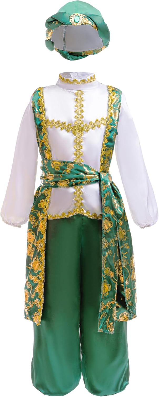 Dressy Daisy Arab Prince Costume Boys 4T-11 Arabian Nights Dress Up Outfit Set for Kids Cosplay Halloween Party