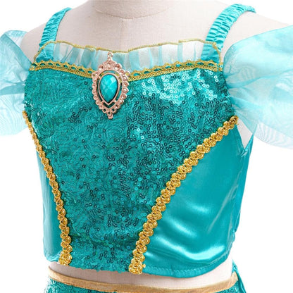Dressy Daisy Arabian Princess Costume Girls Dress Up Belly Dance Outfit 2-Piece Top & Pants Set Kid Halloween Party Size 2-14