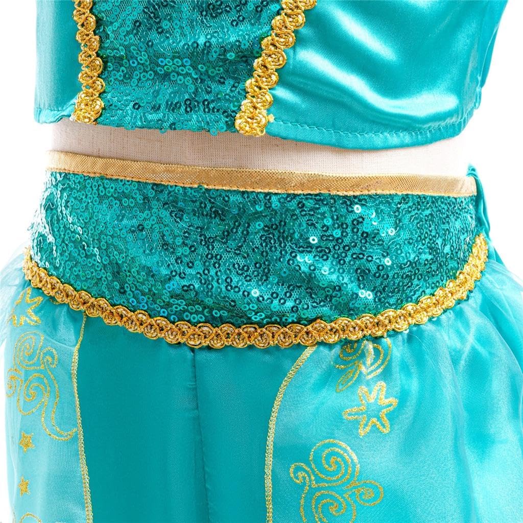 Dressy Daisy Arabian Princess Costume Girls Dress Up Belly Dance Outfit 2-Piece Top & Pants Set Kid Halloween Party Size 2-14