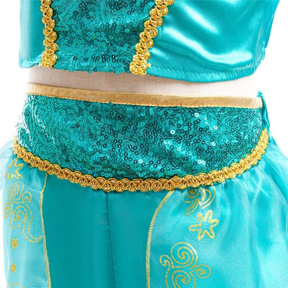 Dressy Daisy Arabian Princess Costume Girls Dress Up Belly Dance Outfit 2-Piece Top & Pants Set Kid Halloween Party Size 2-14