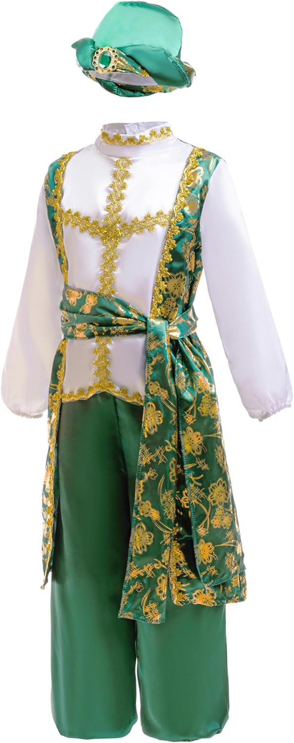 Dressy Daisy Arab Prince Costume Boys 4T-11 Arabian Nights Dress Up Outfit Set for Kids Cosplay Halloween Party
