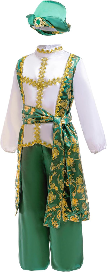 Dressy Daisy Arab Prince Costume Boys 4T-11 Arabian Nights Dress Up Outfit Set for Kids Cosplay Halloween Party