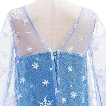 Dressy Daisy Princess Costume Girls Sparkly Sequin Dress Cape Kids Birthday Halloween Outfit Long Sleeves, Blue Pink White