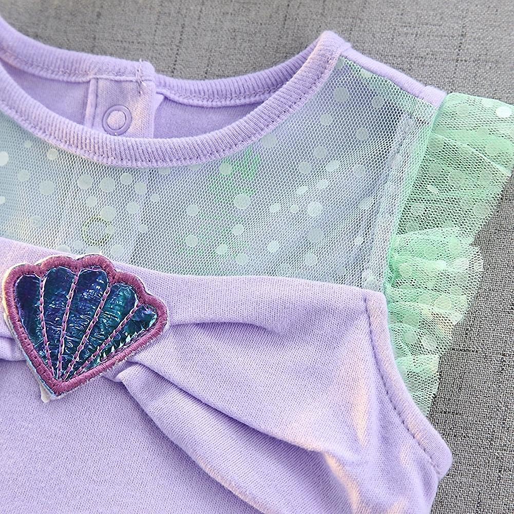 Dressy Daisy Princess Onesie Romper Fancy Dress Costume Halloween Birthday Bodysuit Outfit with Headband for Infant Baby Girl
