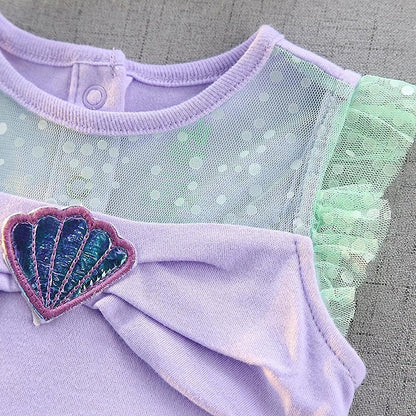 Dressy Daisy Princess Onesie Romper Fancy Dress Costume Halloween Birthday Bodysuit Outfit with Headband for Infant Baby Girl