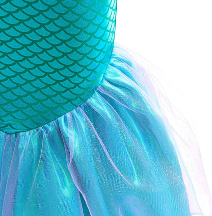 Dressy Daisy Mermaid Bikini Swimsuit Girls 18M-8, 3-Piece Bathing Suit with Skirt Beach Pool Party Outfit Purple Teal