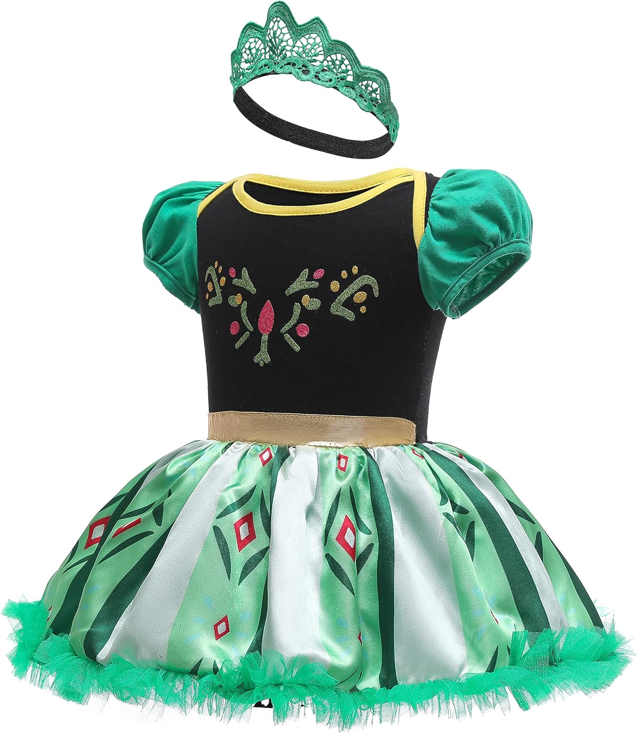 Dressy Daisy Infant Baby Girl Princess Dress Costume Romper Tulle Tutu Fancy Birthday Halloween Bodysuit Outfit with Headband