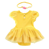 FC268 - Baby Girl Princess Romper Costumes Onesie Dress Bodysuit with Headband