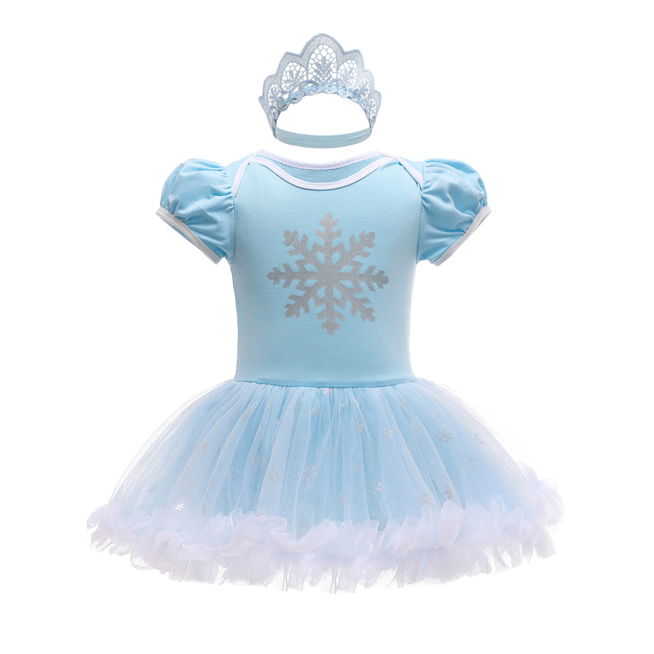 FC296 - Baby Girl Princess Romper Costumes Onesie Dress Bodysuit with Headband
