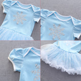 FC296 - Baby Girl Princess Romper Costumes Onesie Dress Bodysuit with Headband