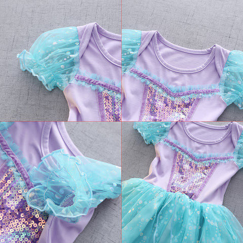 Dressy Daisy - Baby Girl Princess Mermaid Romper Costume Dress with Headband Dressy Daisy - Baby Girl Princess Mermaid Romper Costume Dress with Headband