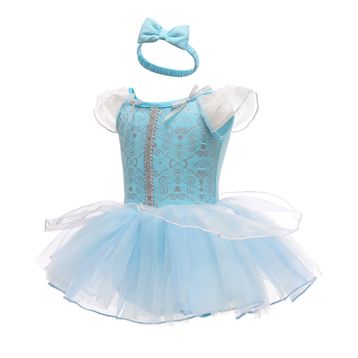 FC299 - Baby Girl Princess Romper Costumes Onesie Dress Bodysuit with Headband