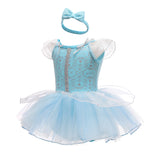 FC299 - Baby Girl Princess Romper Costumes Onesie Dress Bodysuit with Headband