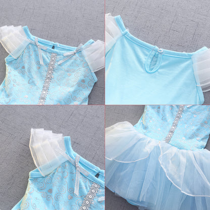 FC299 - Baby Girl Princess Romper Costumes Onesie Dress Bodysuit with Headband