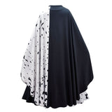 FC329 - Cruella Black and White Spot Devilish Halloween Costume Fancy Dress Up with Cape and Wig for Girls Size 4T to 14