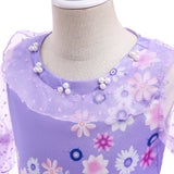 FC352 - Girls Encanto Isabela Halloween Costume Purple Flower Fancy Dress Size 3T to 10