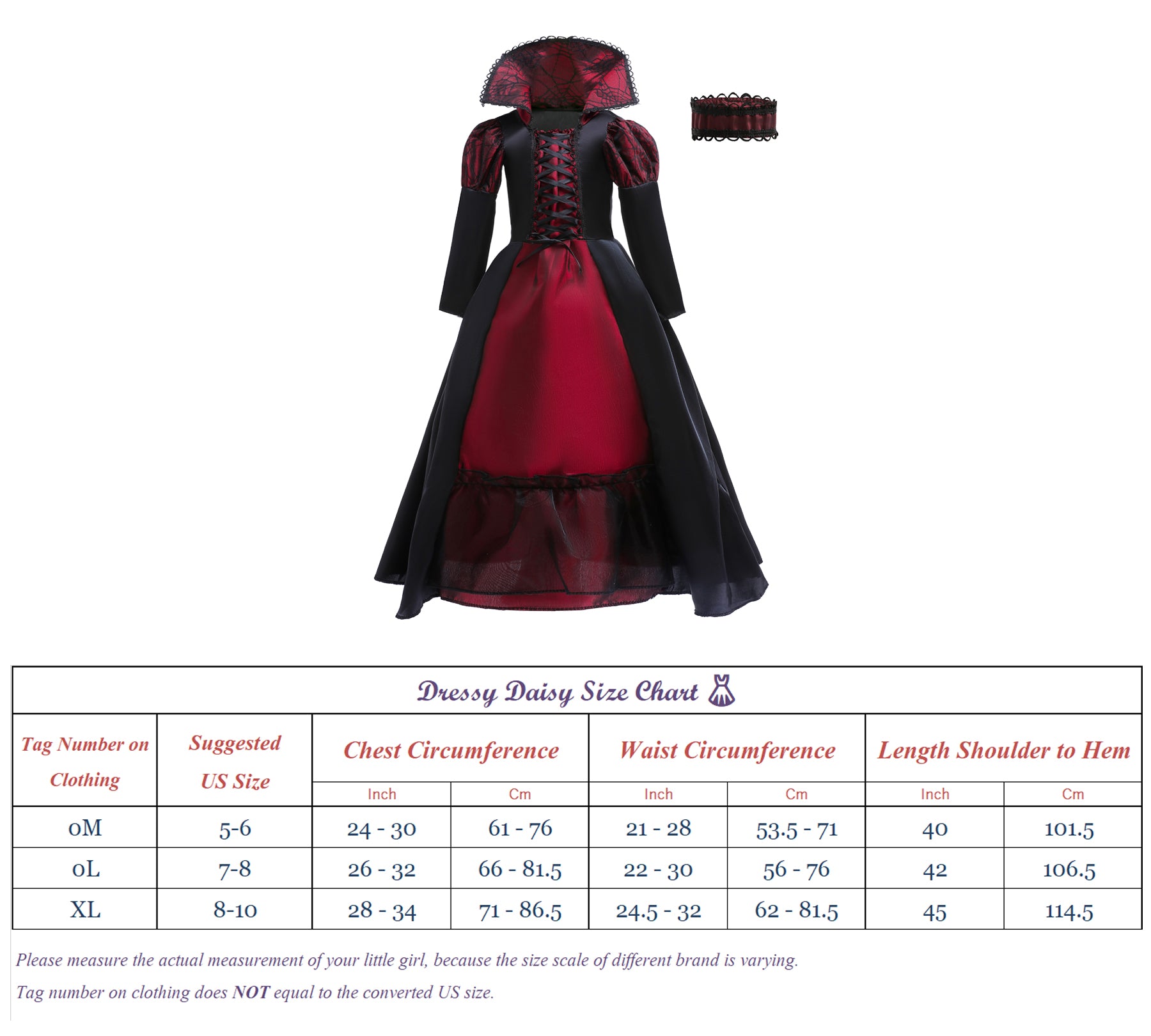 FC355 - Gothic Vampire Queen Halloween Costume Medieval Fancy