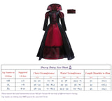 FC355 - Gothic Vampire Queen Halloween Costume Medieval Fancy Dress Up with Choker for Girls