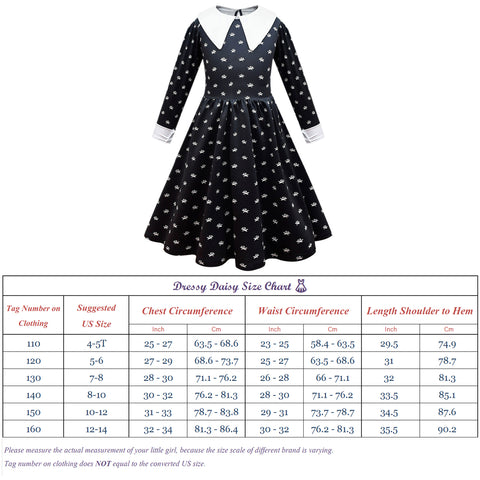 Dressy Daisy - Wednesday Gothic Black Dress Halloween Costume Fancy Party Cosplay Outfit with Hair Wig for Girls Size 4T to 14 Dressy Daisy - Wednesday Gothic Black Dress Halloween Costume Fancy Party Cosplay Outfit with Hair Wig for Girls Size 4T to 14
