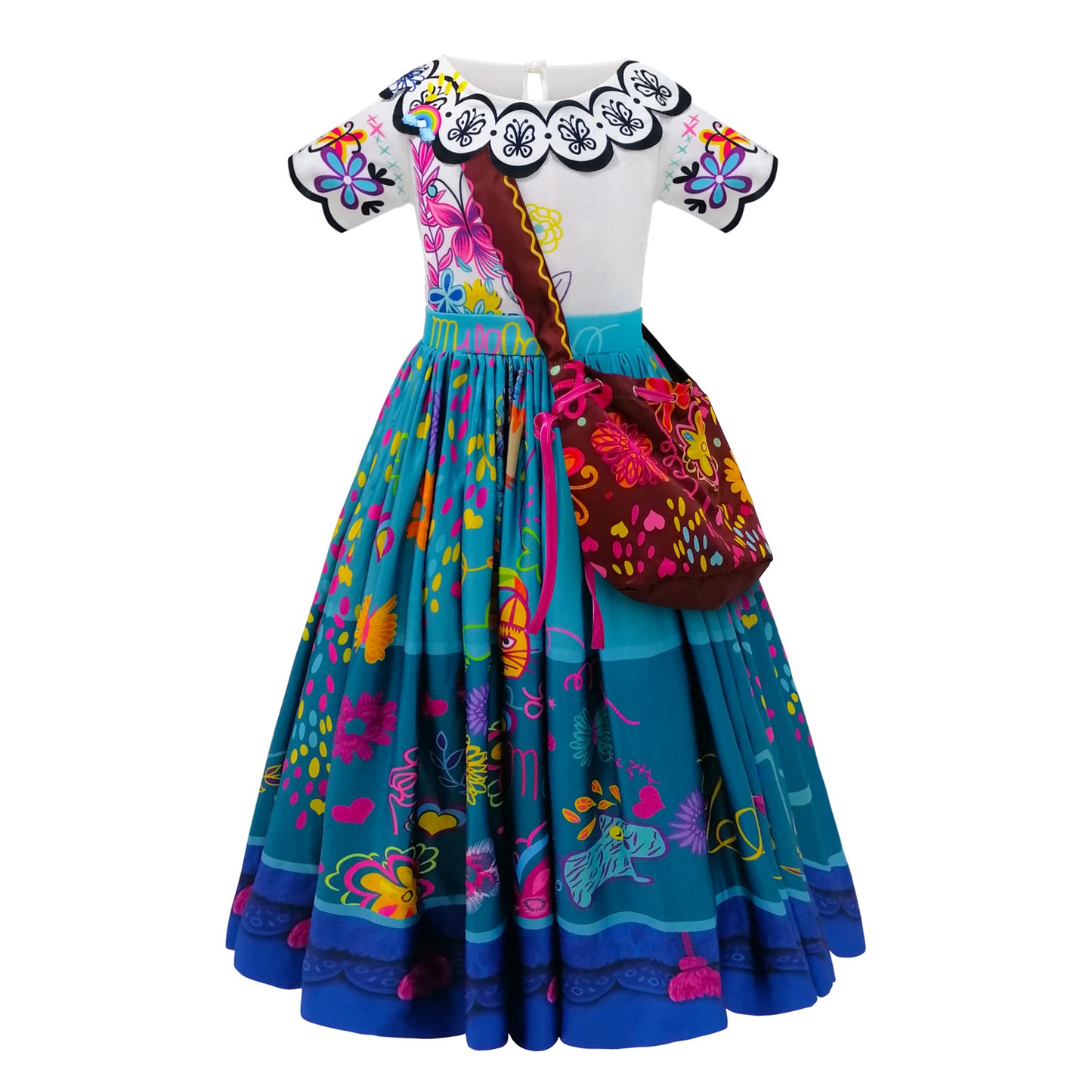 kids colorful dress costume full outfit front
