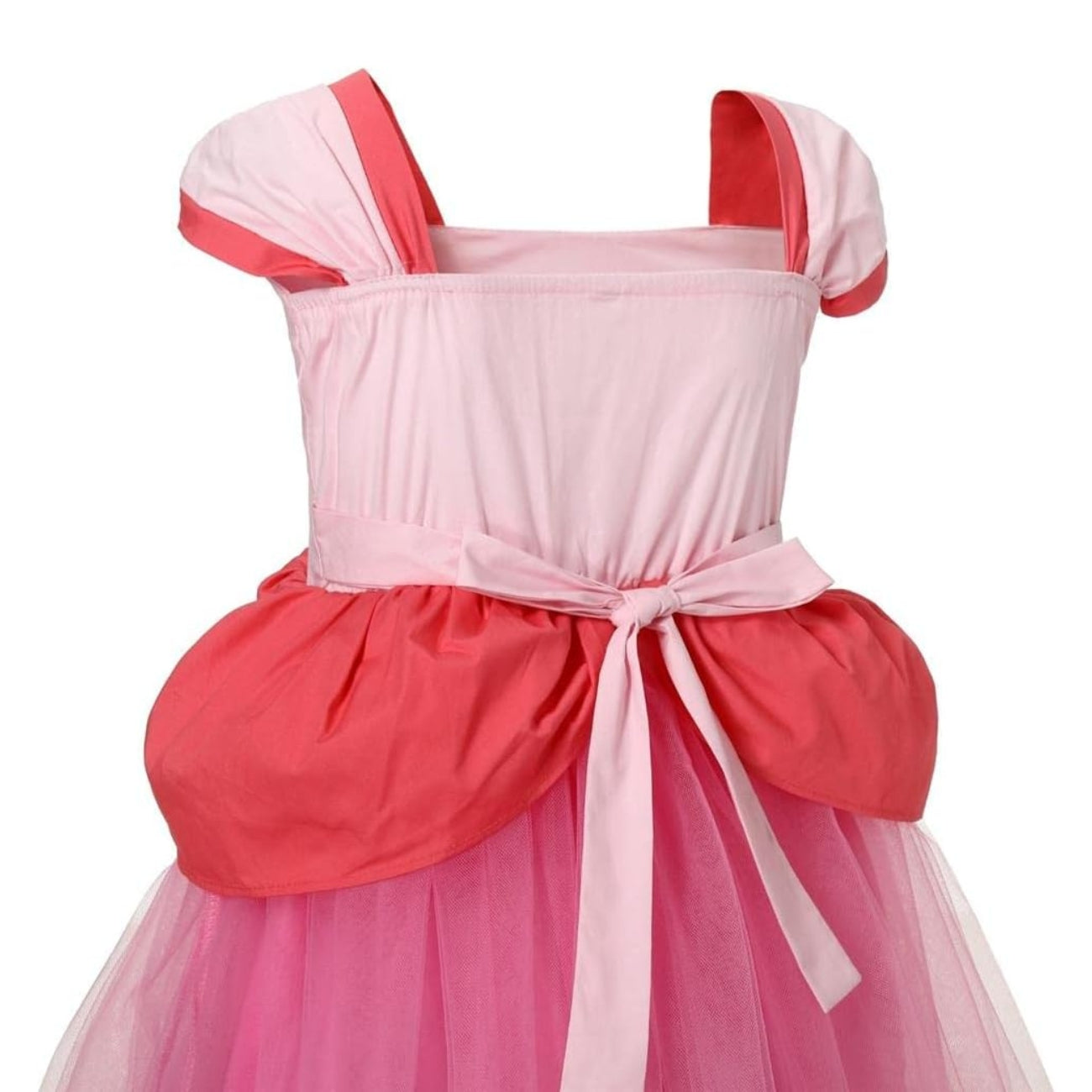 girls hot pink princess dress tulle party back closeup view