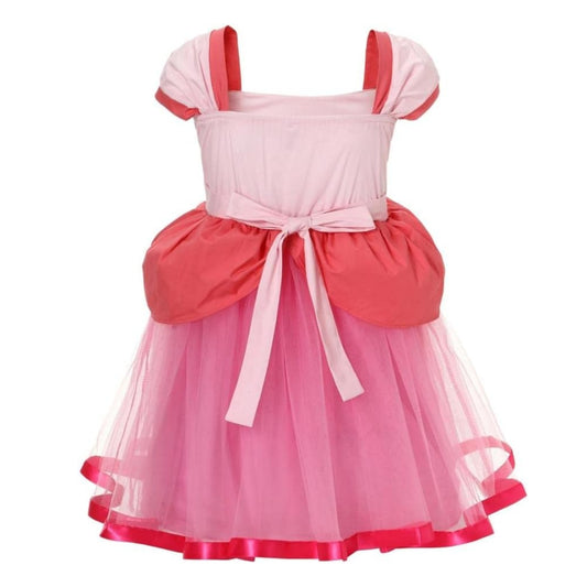 girls hot pink princess dress tulle party back view