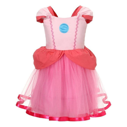girls hot pink princess dress tulle party front view