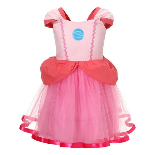 girls hot pink princess dress tulle party front view
