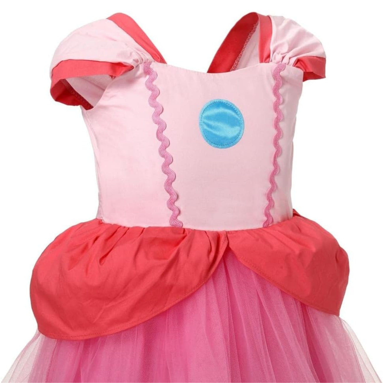 girls hot pink princess dress tulle party side closeup view