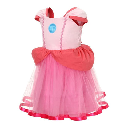 girls hot pink princess dress tulle party side view