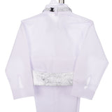 ST028A Baby Boys' 5 Pcs Set Jacquard Cummerbund Formal Tuxedo Suits With Tail Size 9 Months - 3