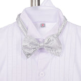 ST028A Baby Boys' 5 Pcs Set Jacquard Cummerbund Formal Tuxedo Suits With Tail Size 9 Months - 3