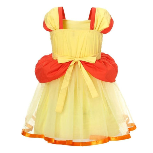 girls yellow princess dress tulle party back view