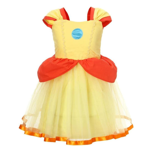 girls yellow princess dress tulle party front view