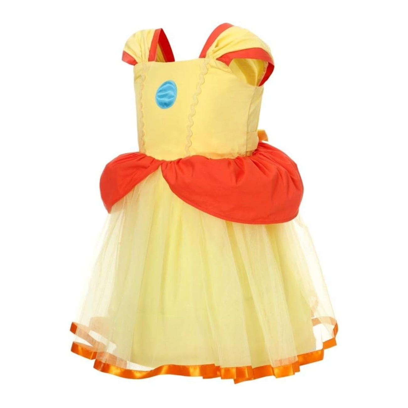 girls yellow princess dress tulle party side view