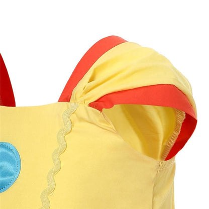 girls yellow princess dress tulle party sleeve closeup view
